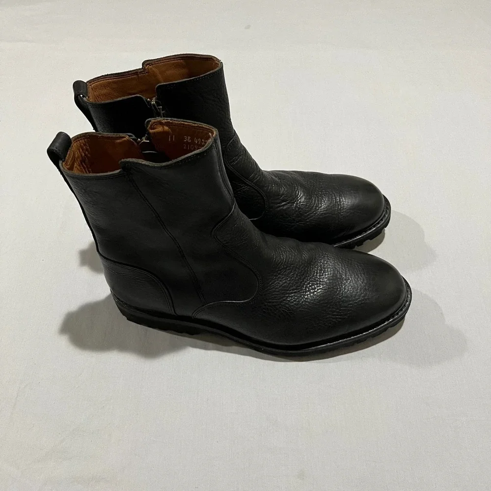 Allen Edmonds Mens Black Leather Side Zip Ultra Light Discovery Moto Boots 11